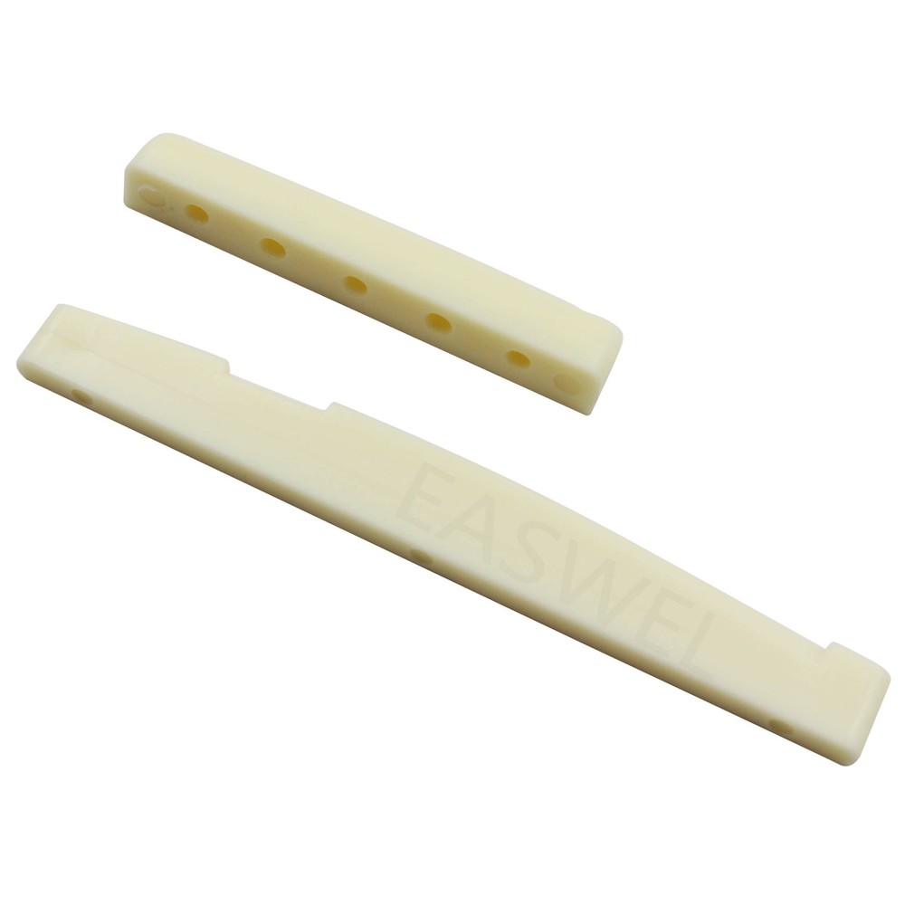 Plastic Cattle Bone shape 6 StringSlotted Bridge Saddle for Folk Acoustic Guitar