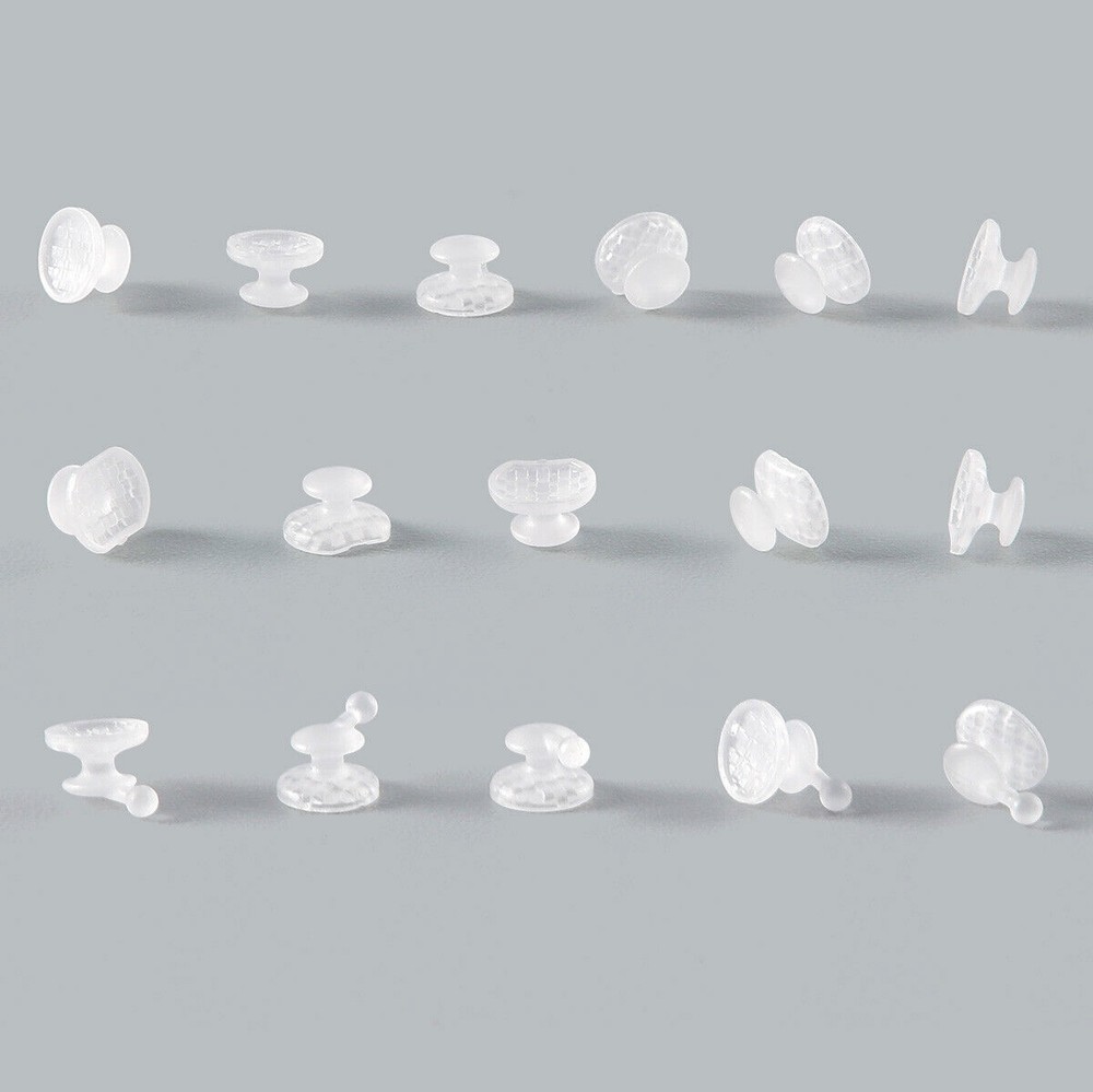 Dental Ortho Composite Clear Ceramic Lingual Buttons for Round Rectangular Base