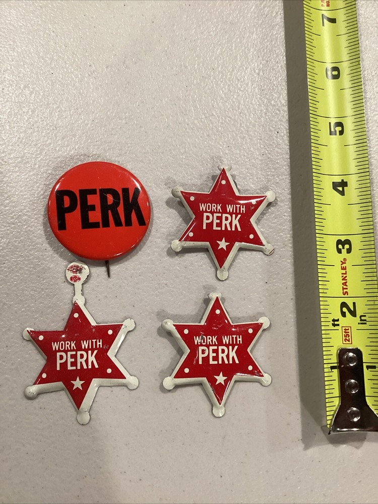 Work With Perk Election 4 Political Pin Button Lot
