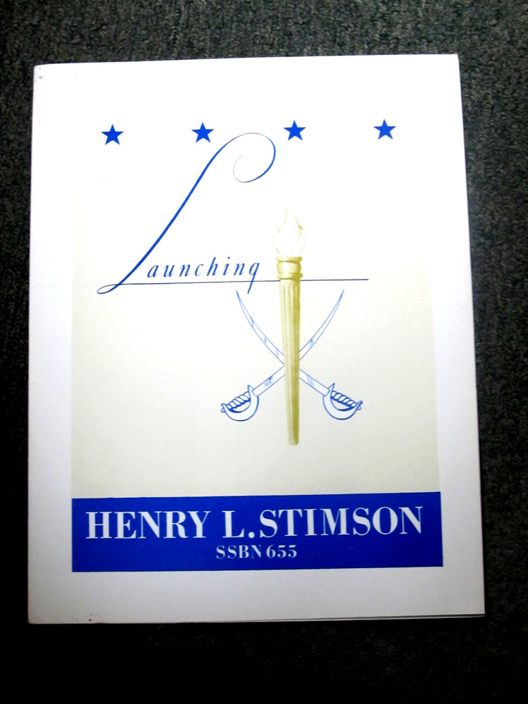USS   HENRY L. STIMSON   SSBN 655  LAUNCHING   Ceremony Program  1965