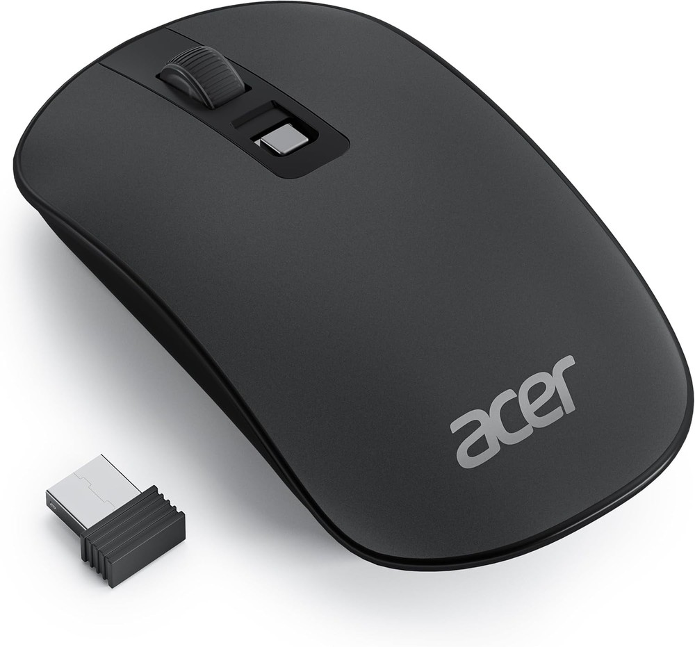 acer Computer Mouse Wireless, 2.4G Slim USB Wireless Mice with Black