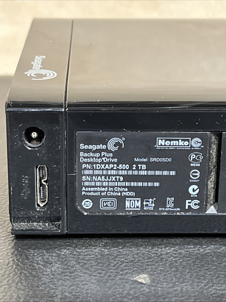 Seagate Backup Plus 2TB Portable External Hard Drive SRD0SD0 UNTESTED FOR PARTS