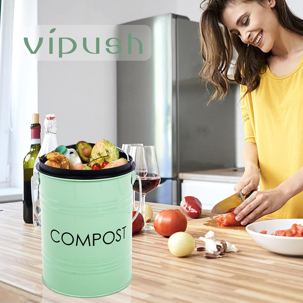 Compost Bin Kitchen Countertop Composter with Lid – Small Compost Containeri Inc