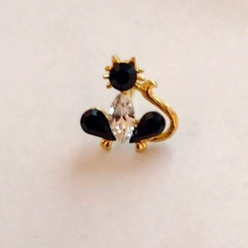 Black Cat Sparkling Accent Small Tack Pin
