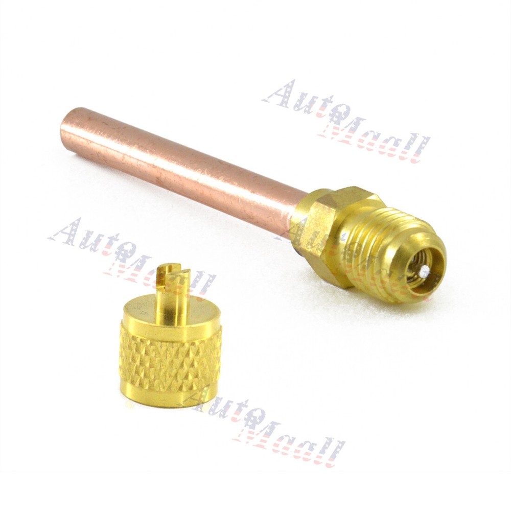 10pc Service Access Valve 1/4" SAE *1/4 OD *2.75" Stem Core AC Refrigeration Kit