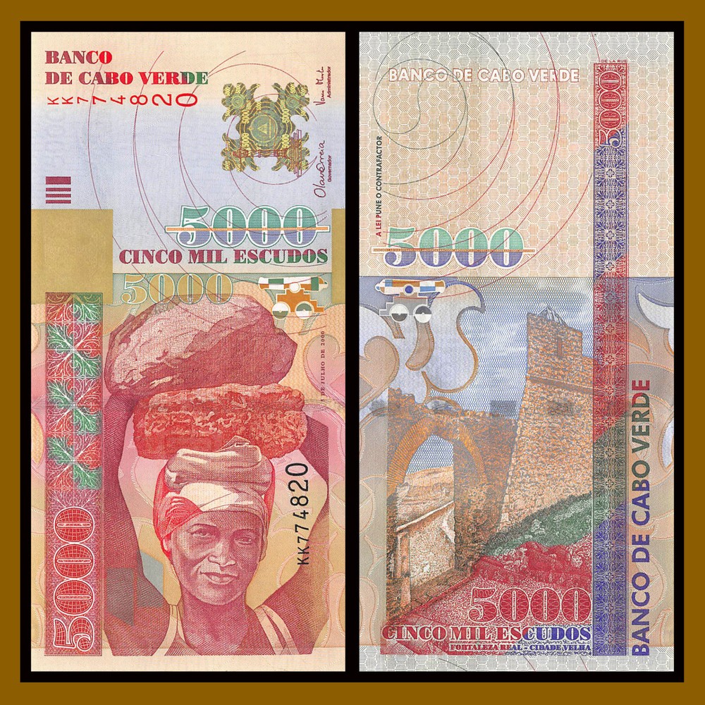 Cape (Cabo) Verde 5000 (5,000) Escudos, 2000 P-67 Unc