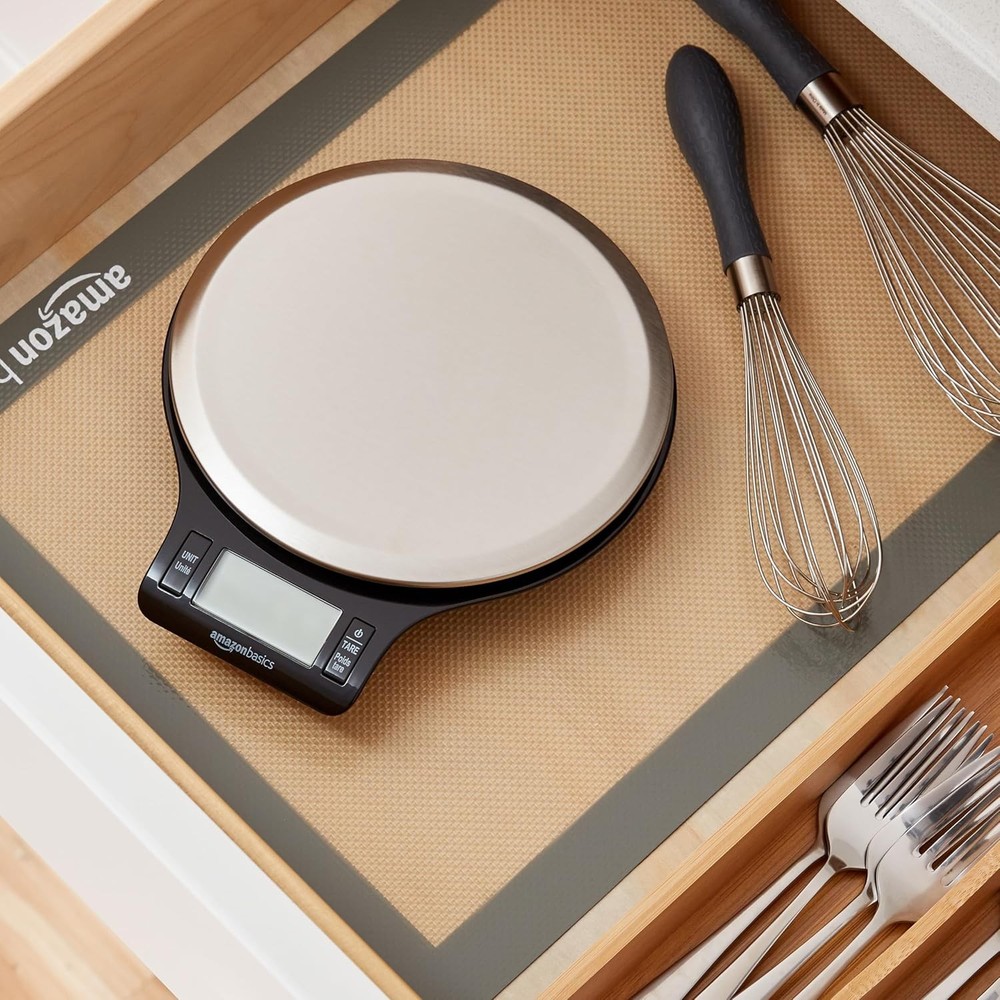Amazon Basics Digital Kitchen Scale with LCD Display, Batteries Included, Weighs