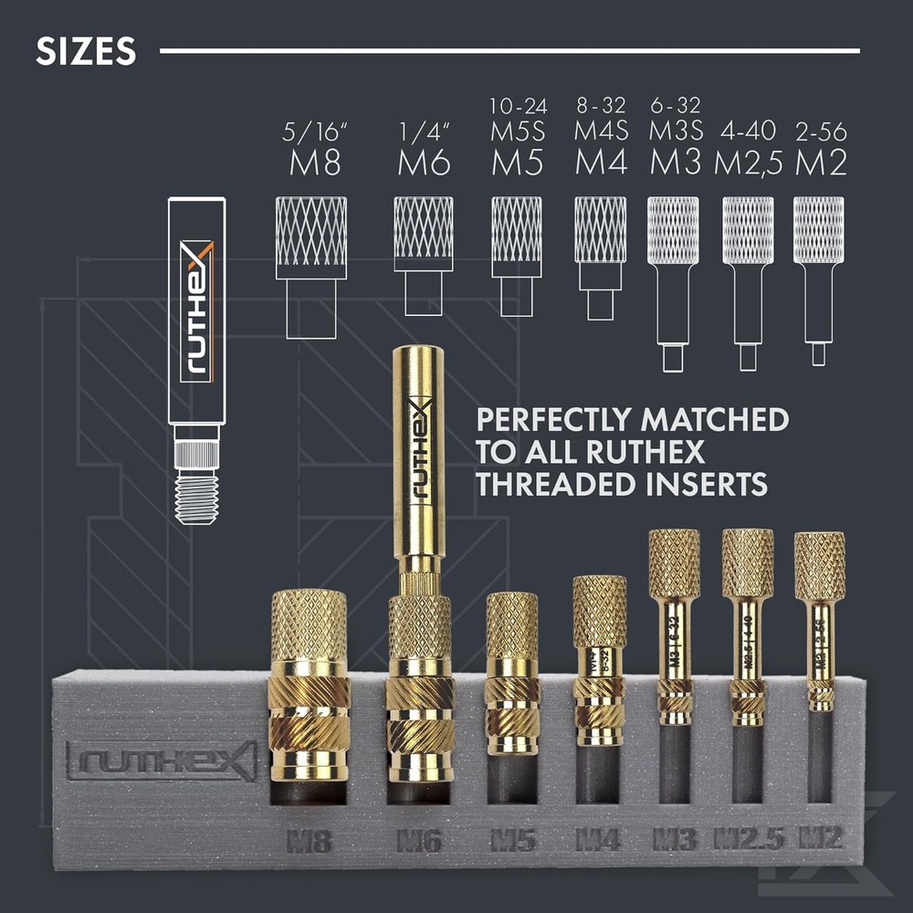 ruthex 7X Soldering Tips/Heat Set Insert Tips - for Thread Inserts M2 / M2.5 / M