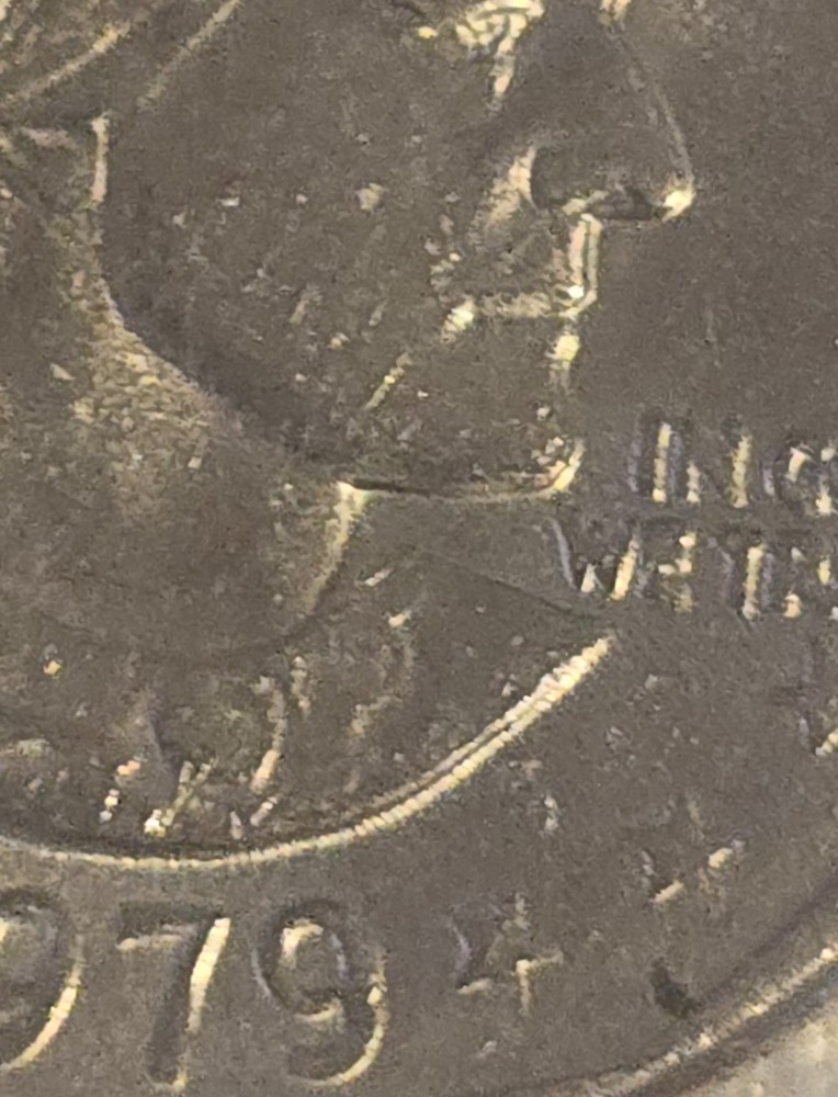 1979 D Susan B Anthony Dollar RARE Error Filled D Dot FG Error & E Pluribus Dot