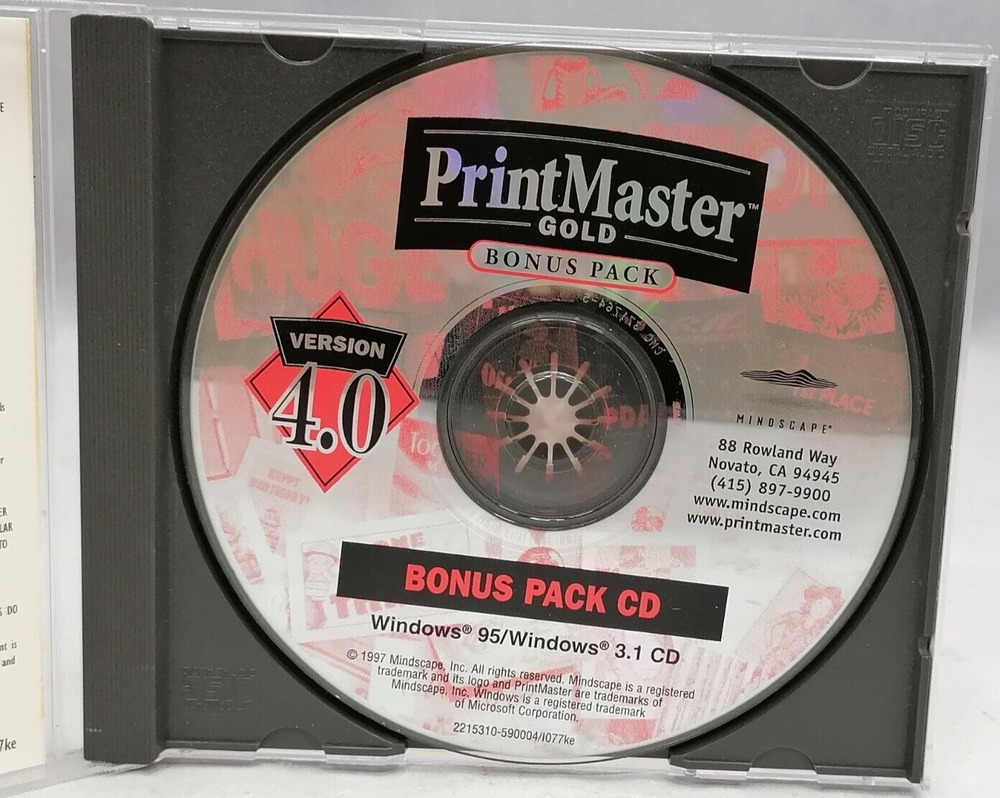 Vintage 1997 PrintMaster Gold Bonus Pack Version 4.0 Software