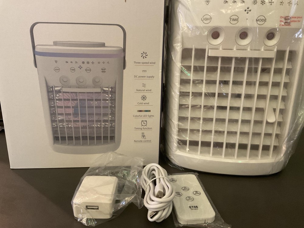 Portable Air Conditioner, Evaporative Air Cooler, 2-4-8H Timer Auto-Off & Remote