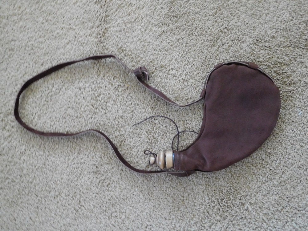 Genuine Leather 12" Handmade Flask ~ Shoulder Strap~Liner~ NICE~ FREE SHIP