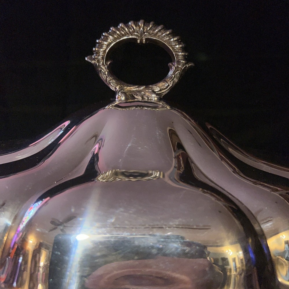 Vintage Silver Plated Dome Cover Footed Serving Dish