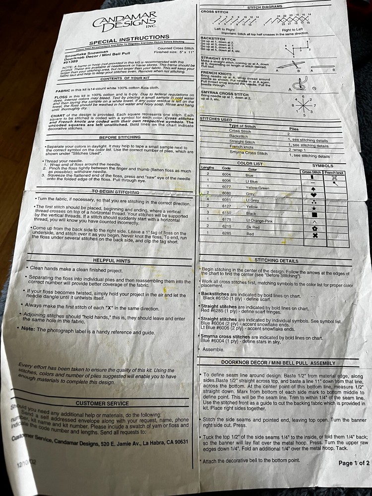 Candamar Designs - Snowflake Snowman - PATTERN ONLY