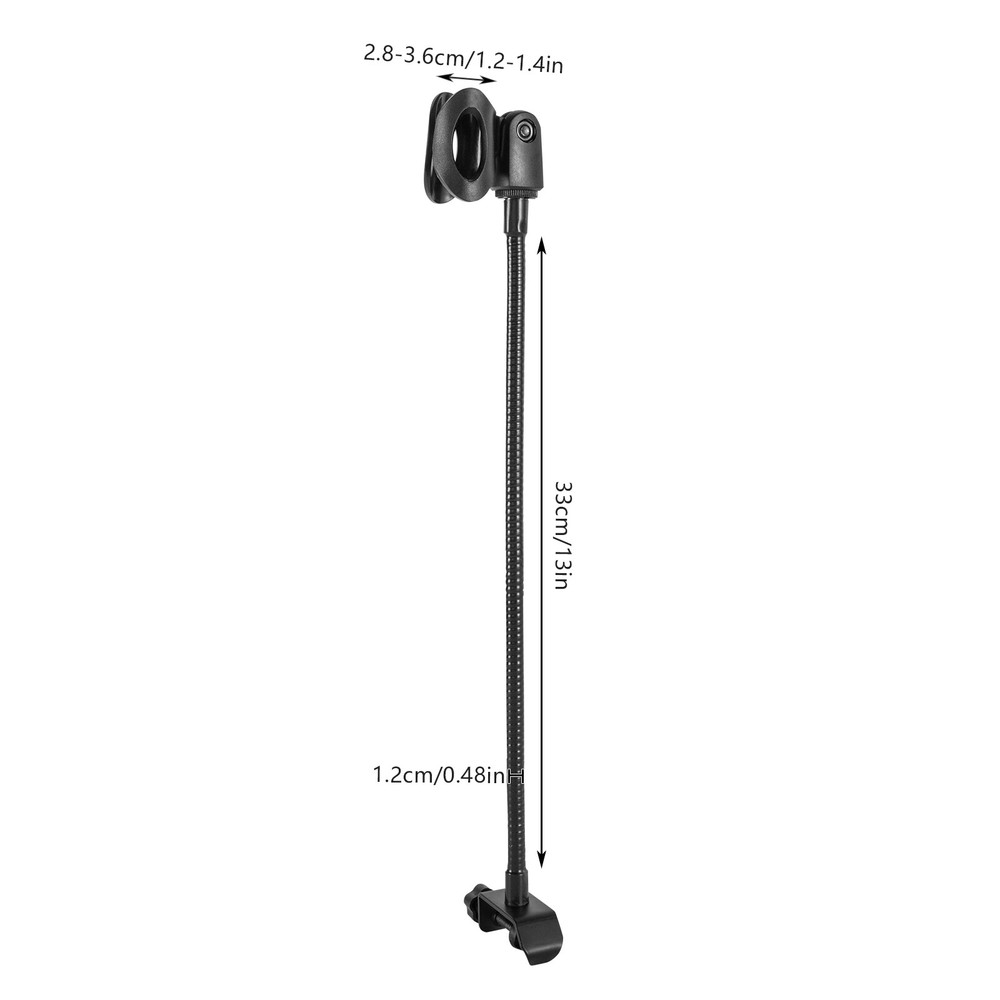 Adjustable Microphone Stand Black with Desk Clamp for Radio Broadcasting