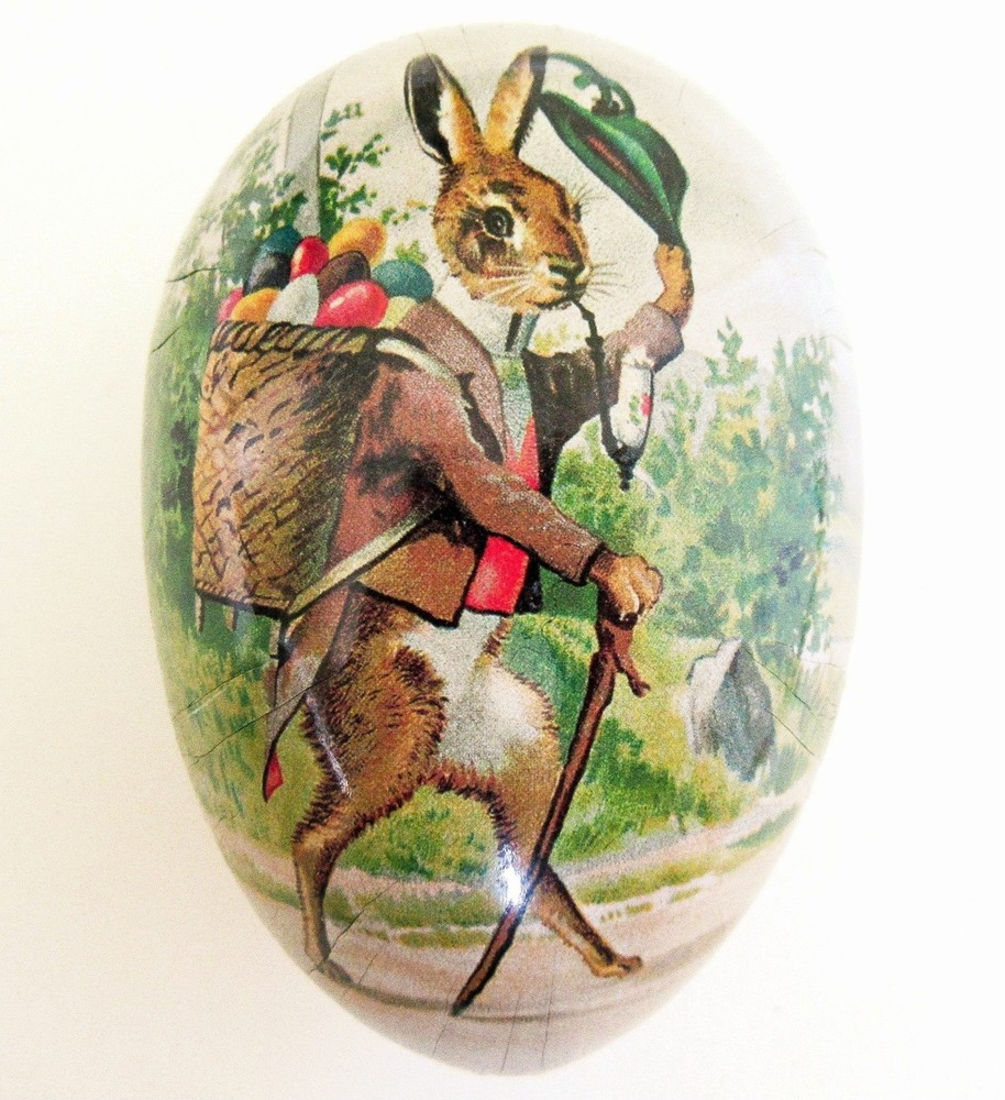 Echt Erzgebrige- Large Decoupage Easter Eggs Made In Germany ×2