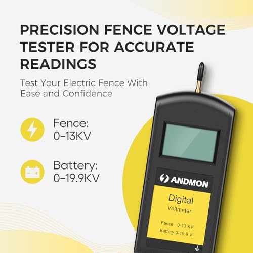Versatile Electric Fence Tester, Battery Testing with Large LCD Display,