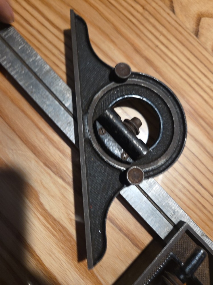 Starrett Combination Square No. 491 Protractor Head bubble level angle finder
