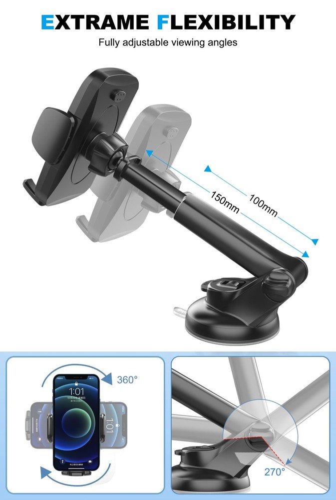 360° Universal Car Mount Holder Stand Windshield Dashboard For Mobile Phone GPS