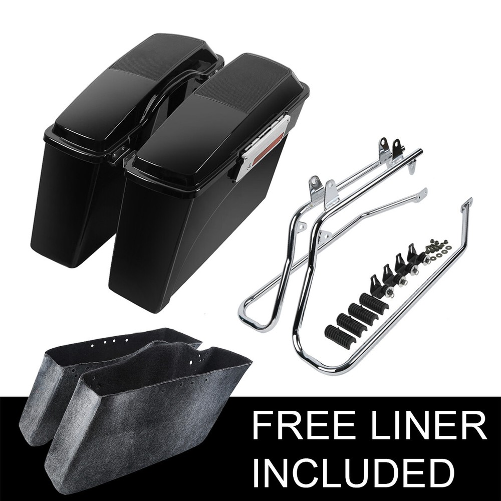 Hard Saddlebags 6x9 Speaker Lids Conversion Bracket Fit For Harley Softail 84-17