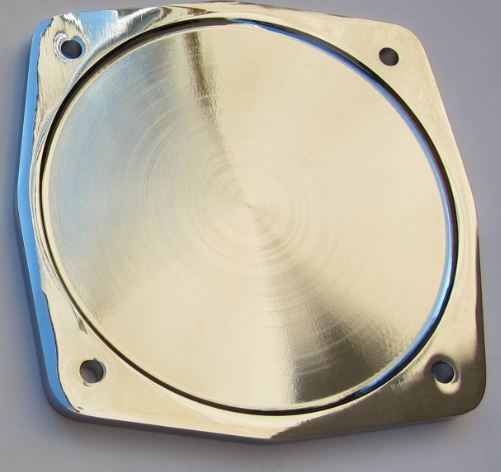 Lowrider Hydraulics backing plate, polished,chrome,shiny, 1 pack