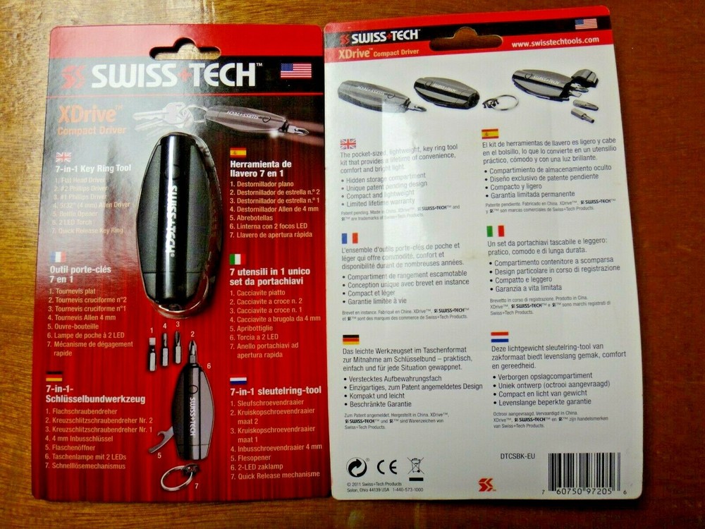 SWISS TECH X-DRIVE 7-in-1 COMPACT DRIVER TOOL PHILLIPS & FLAT SCREWDRIVERS NEW
