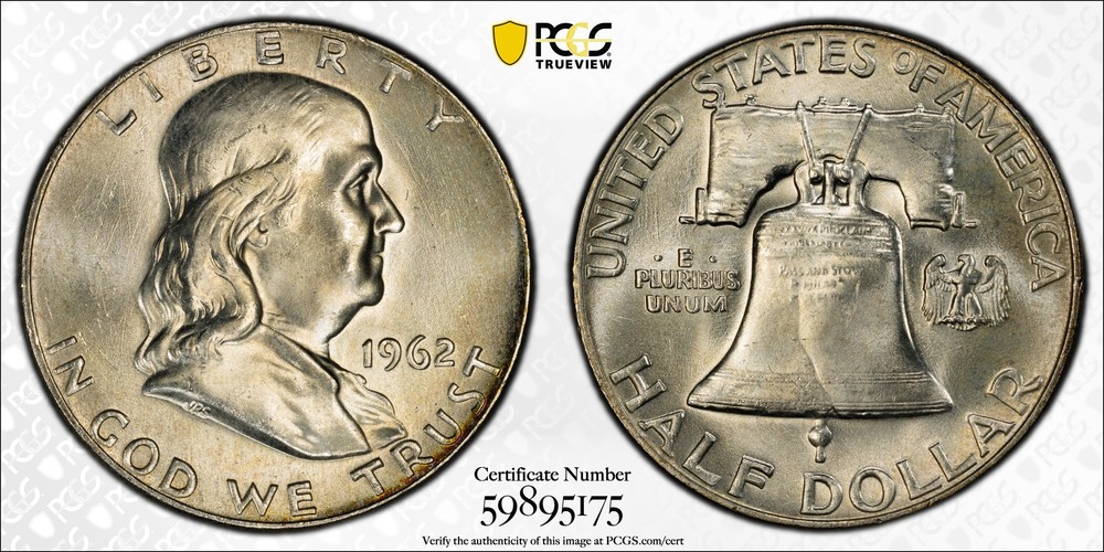 1962 Franklin Half Dollar 50c PCGS MS66 w/ Gold Shield