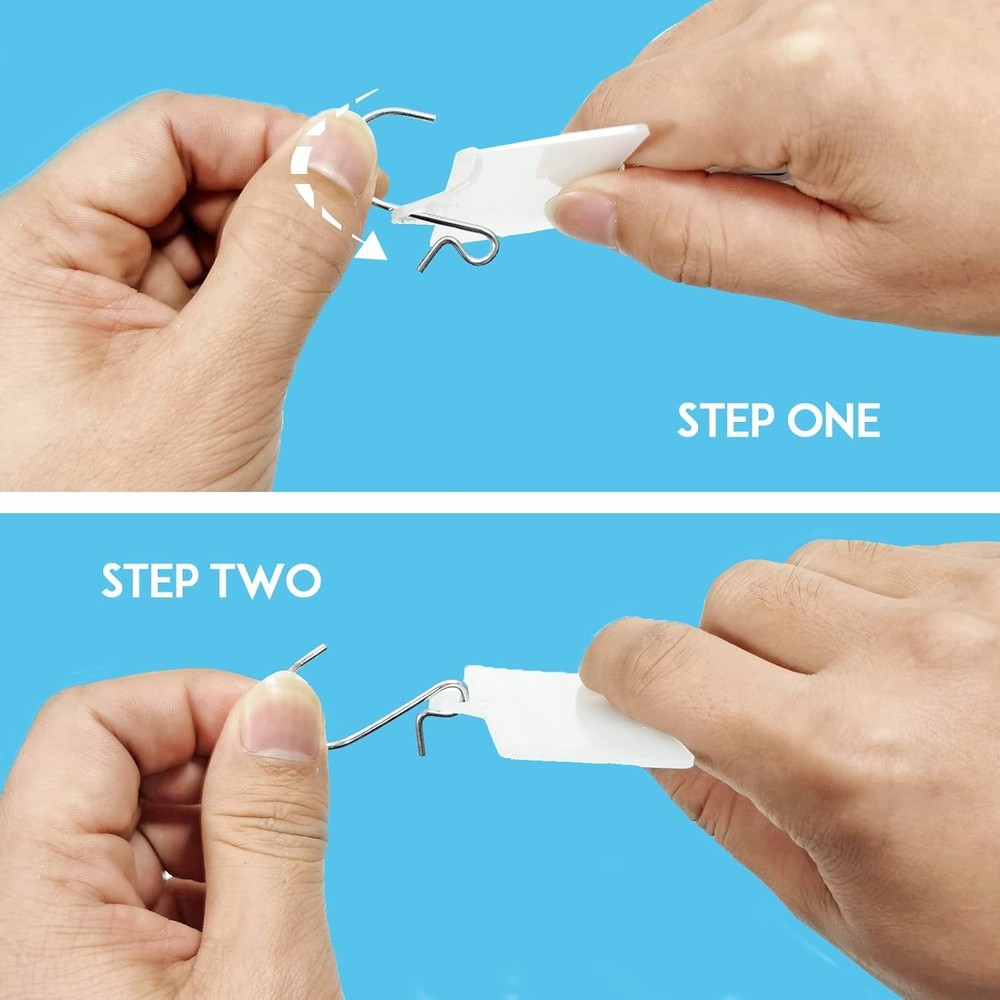 White Retail Hanging Strips with 10 Secure Hooks - Perfect for Displays