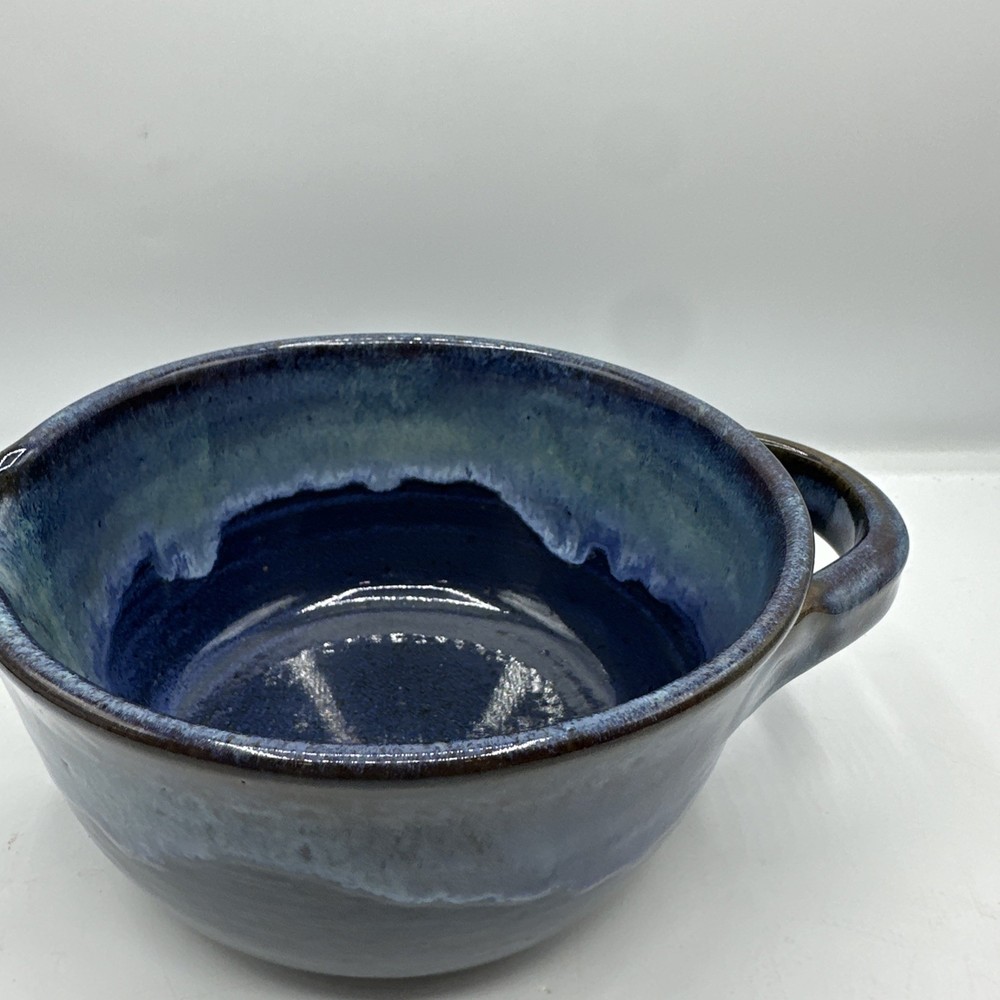 JES Ceramic Bowl 7” Wide Beautiful Blue Glaze