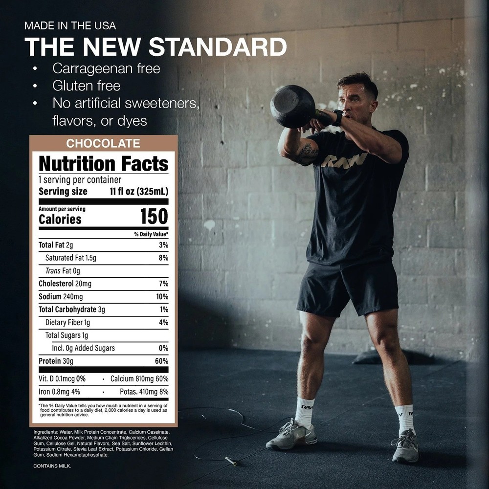 RAW Nutrition 30g Protein Shake, Chocolate, 11 fl. oz., 12 pk.