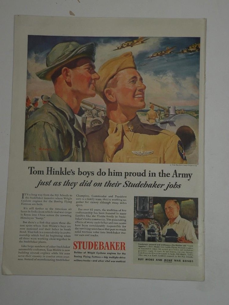 Magazine Ad* - 1944 - Studebaker - World War II - Army