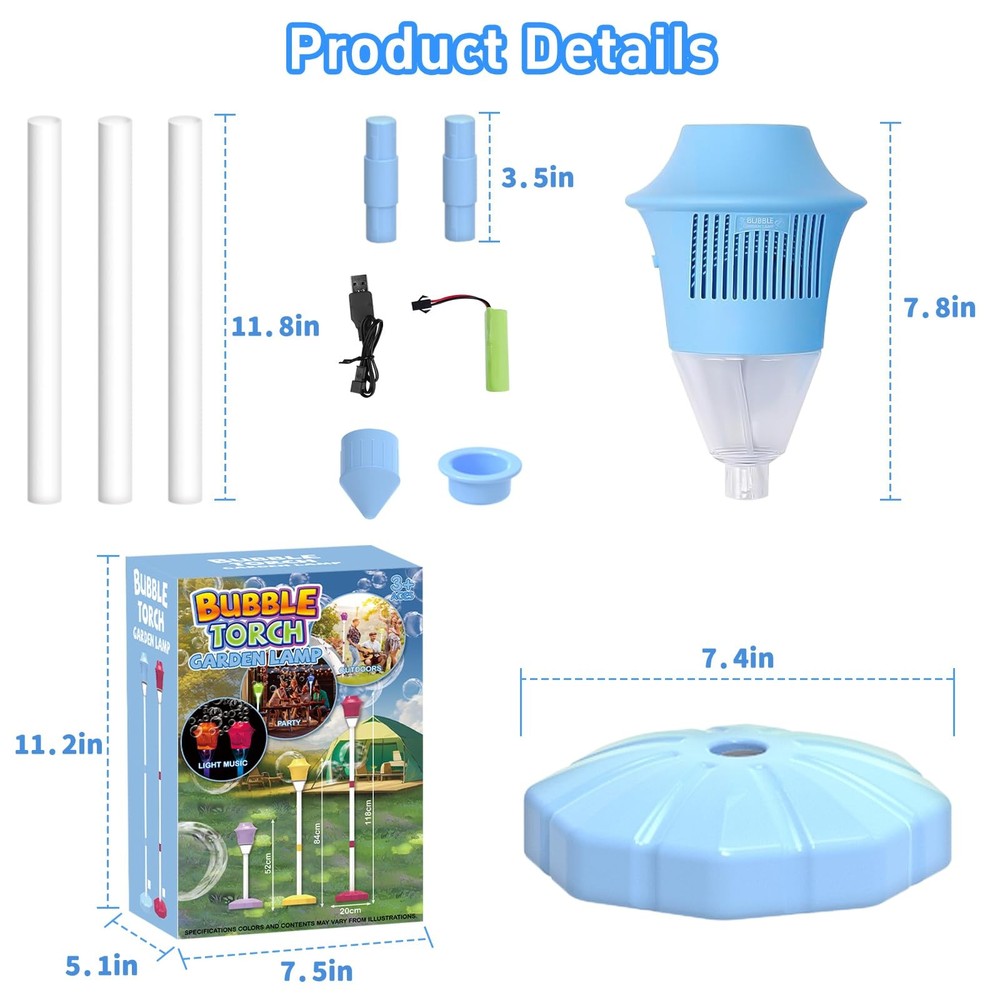Infowush Automatic Standing Bubble Machine for Kids - 47" Tall, Portable