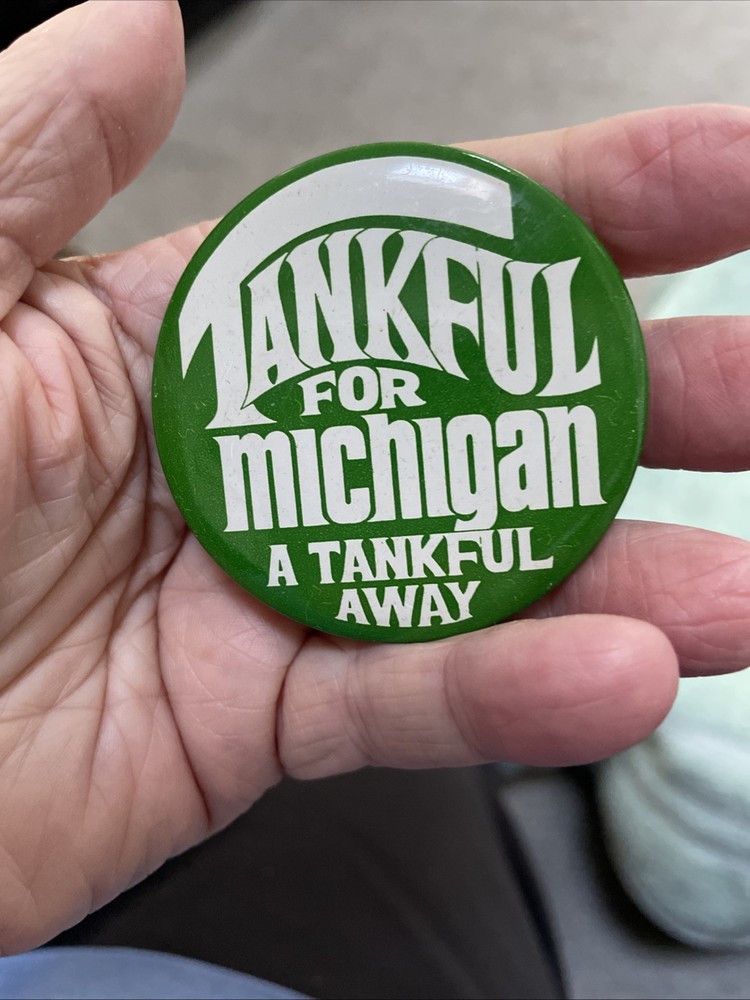 State Button Tankful For Michigan 2 Inch Round Pin Button
