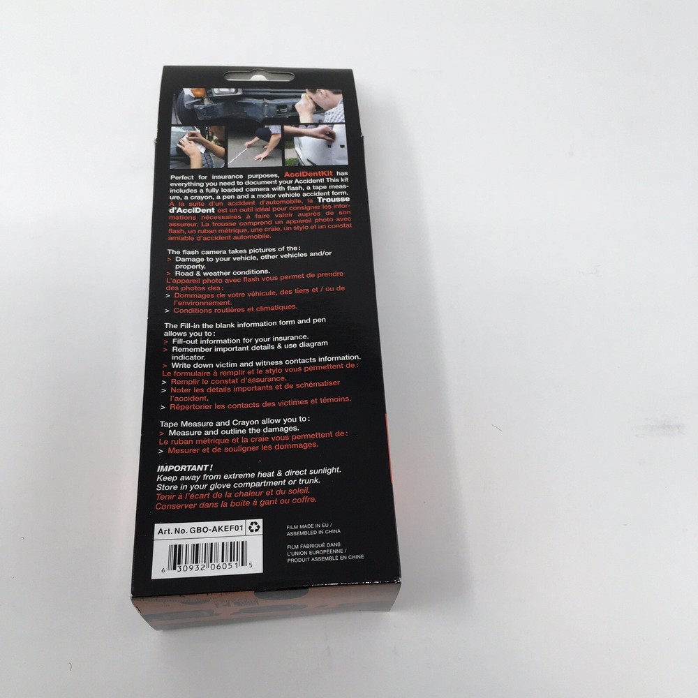 Accidentkit - Kit With Camera, Information Form, Tape Measure, Pen & Case