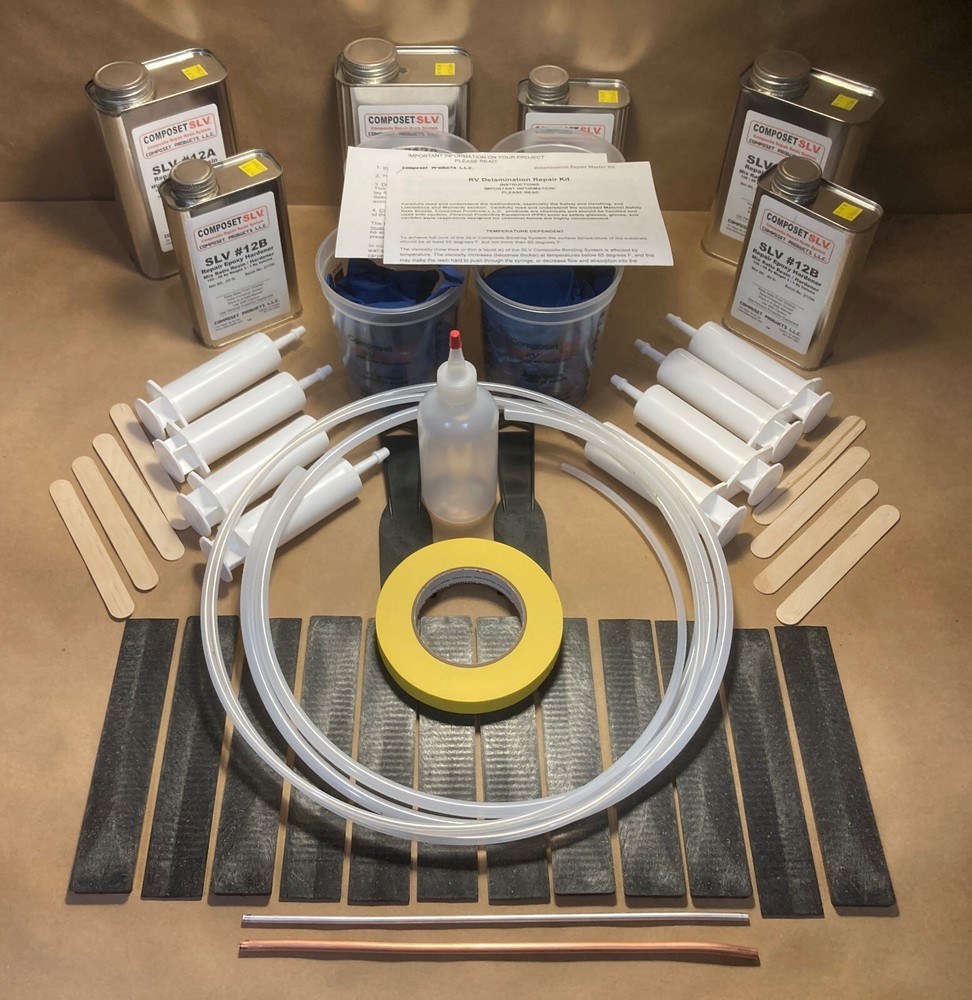 RV Camper Motorhome Wall Fiberglass Siding Delamination Repair Epoxy Kit