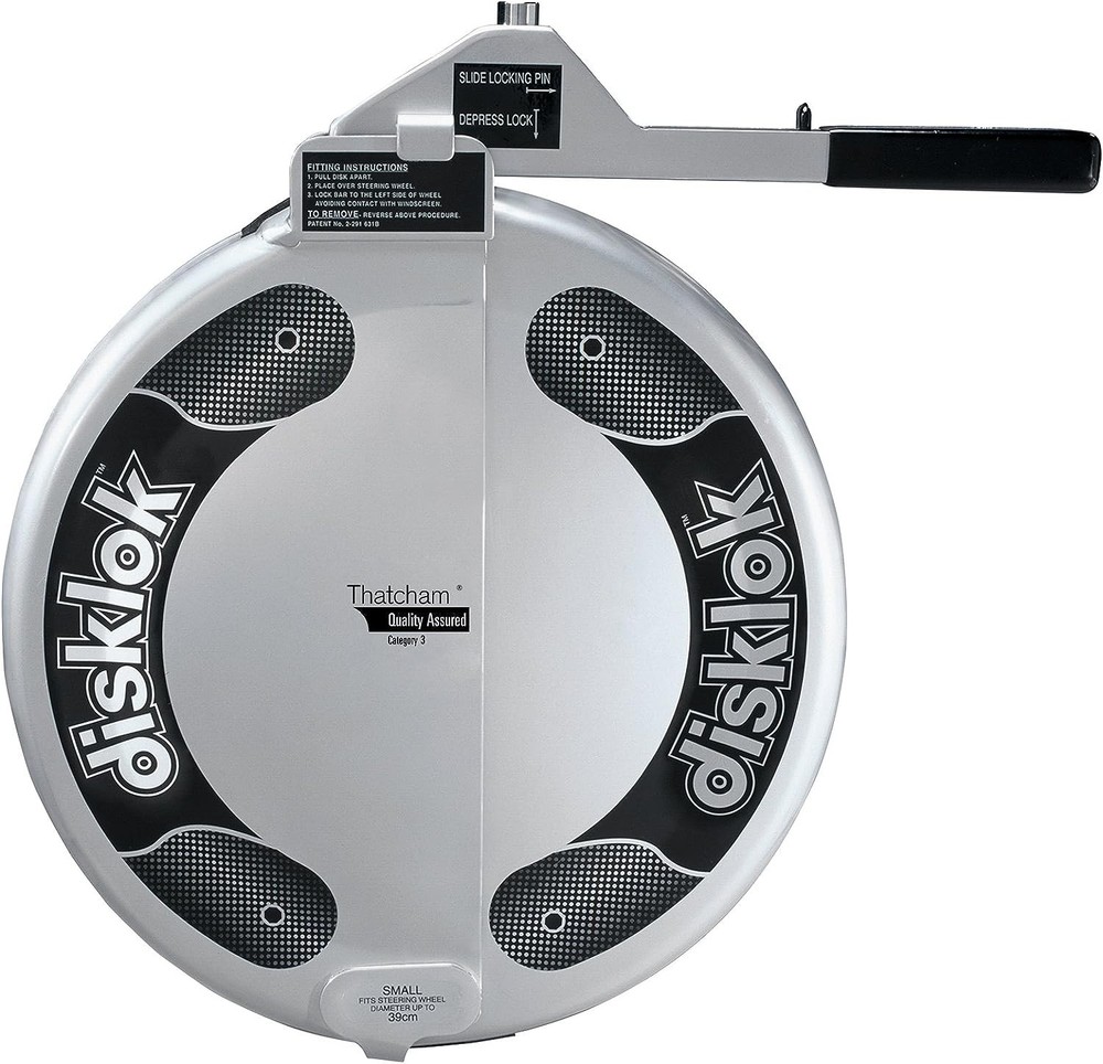 Disklok Small Steering Wheel Lock with Protective Wheel Cover and Storage Bag