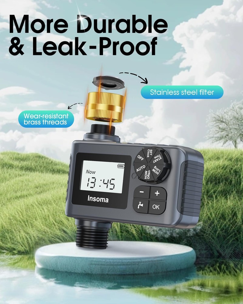 Garden Hose Water Timer with Rain Delay Automatic Drip Controller