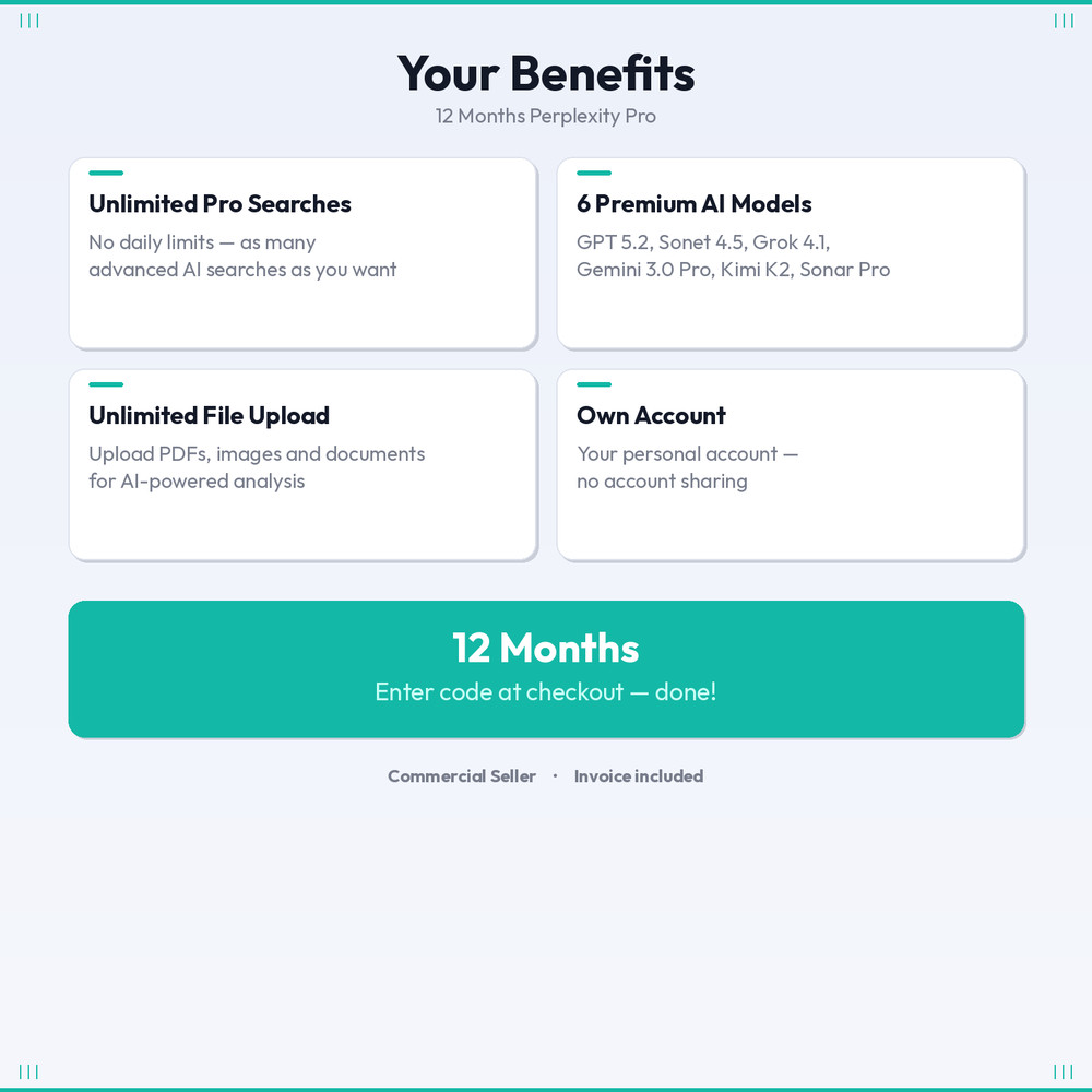 Perplexity Pro 12 Month CA AI Plan GPT 5 Claude Gemini Pro Instant Code Delivery