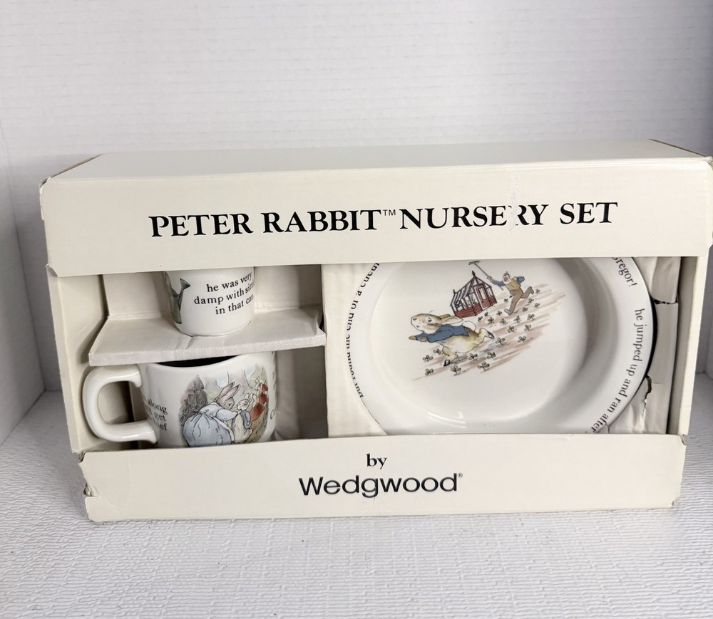 Peter Rabbit Nursery Set by Wedgwood Beatrix Potter Dish Set 4pc