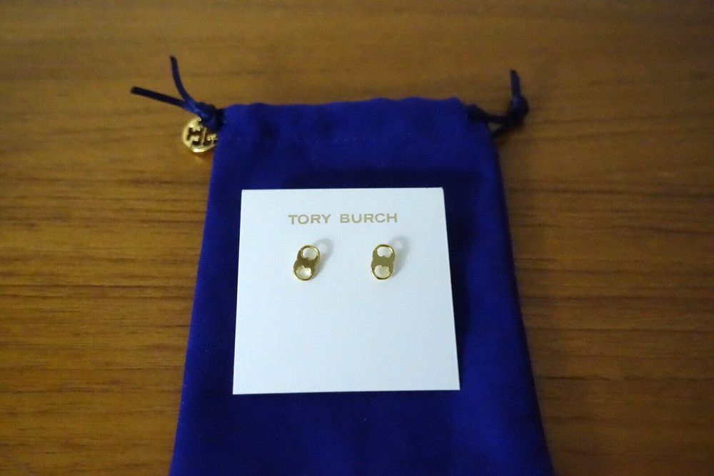 TORY BURCH GEMINI LINK STUD EARRINGS IN GOLD COLOR