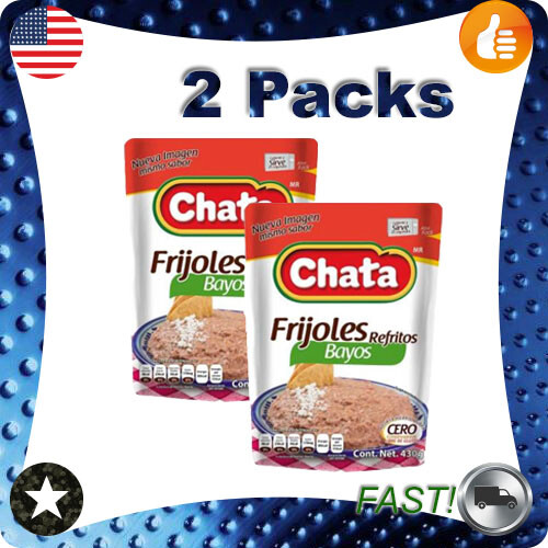 2 Packs Chata beans refried bayos 430g