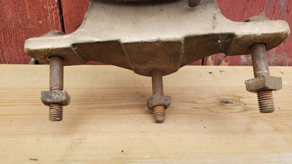 Vintage 10-3/4 " Cast Iron Pulley WITH SURFACE FOOT MOUNT