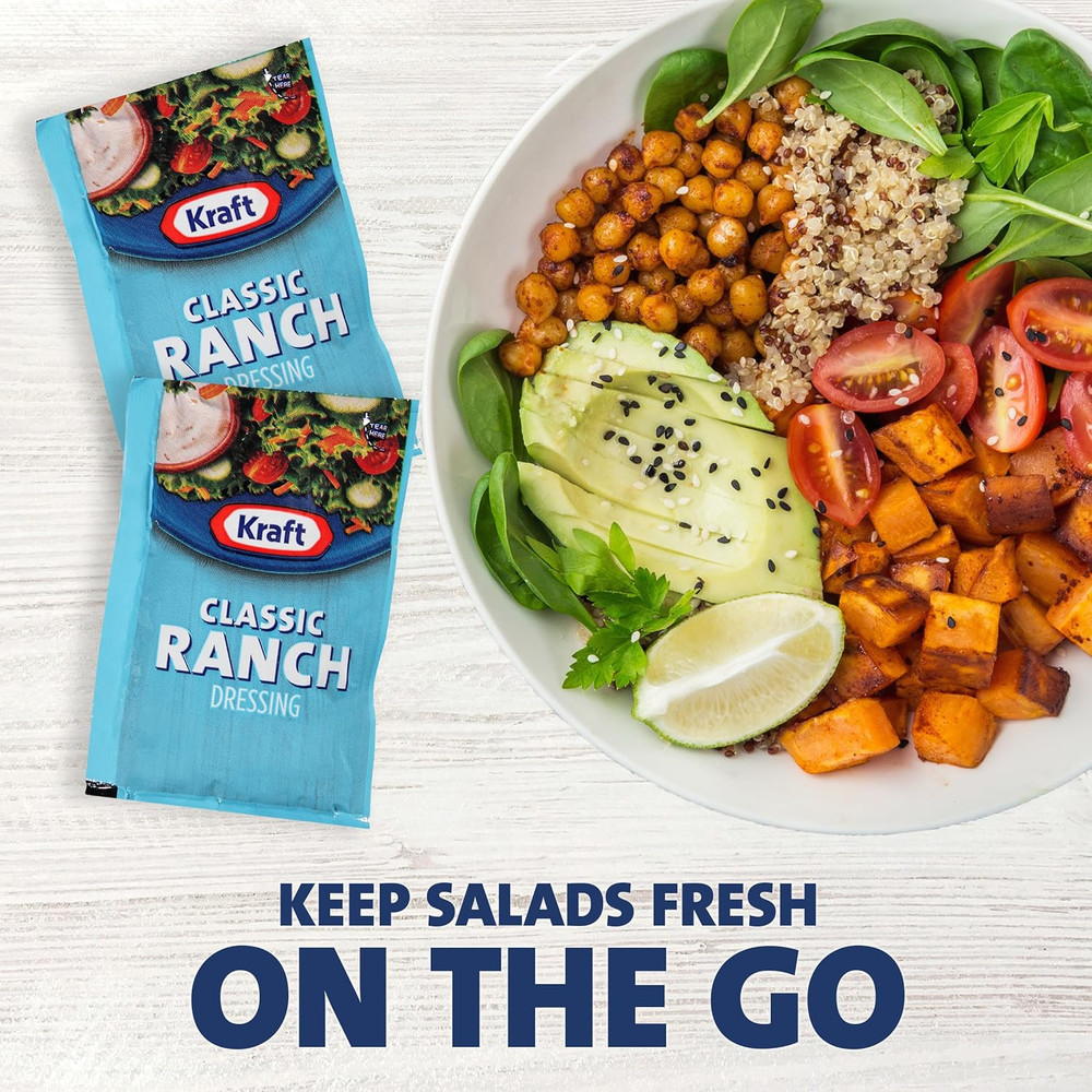 Kraft Ranch Salad Dressing Single Serve Packet (1.5 Oz Single Serve Packets, Pac