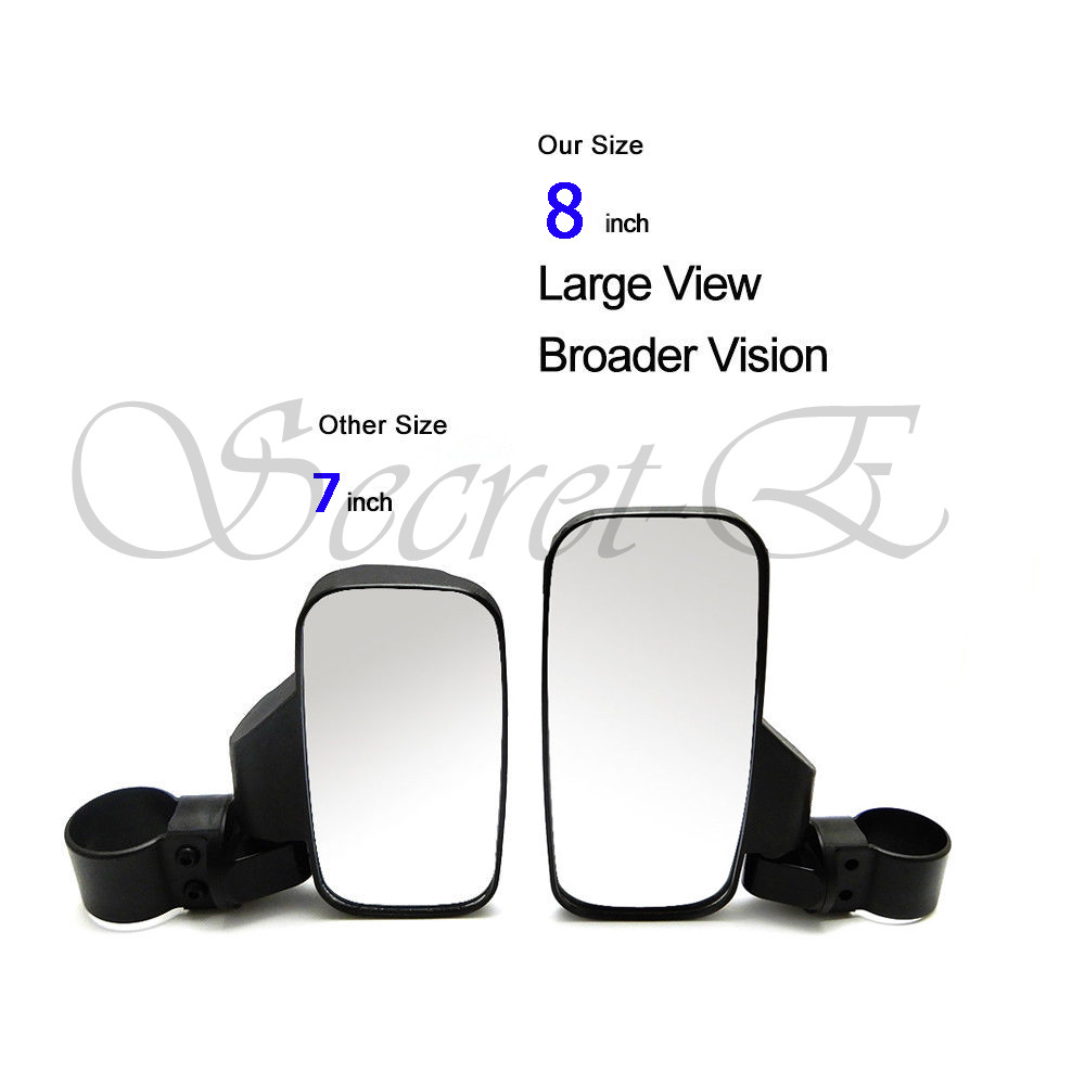 UTV Offroad Side View Mirror Set for High Impact Break-Away Large SuperWide View