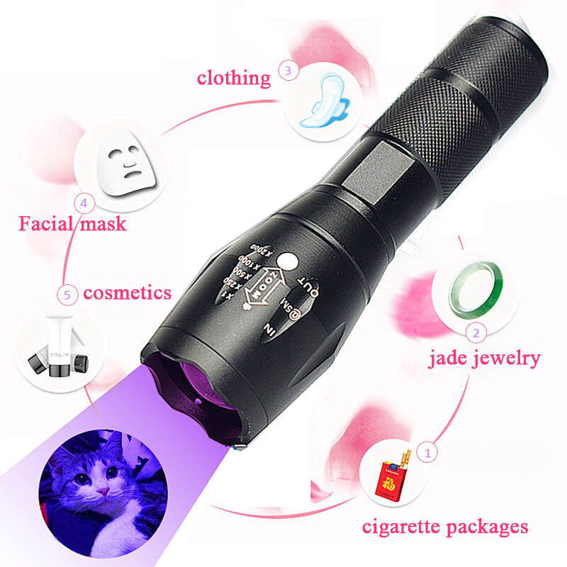 Ultra bright 250000lm ultraviolet flashlight Ultraviolet flashlight black light