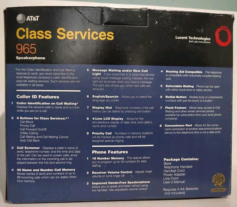 AT&T Class Services 965 Speakerphone