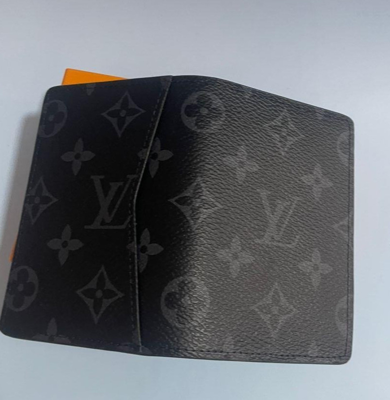 LV Louis Vuitton Pocket Organizer Monogram Eclipse Black