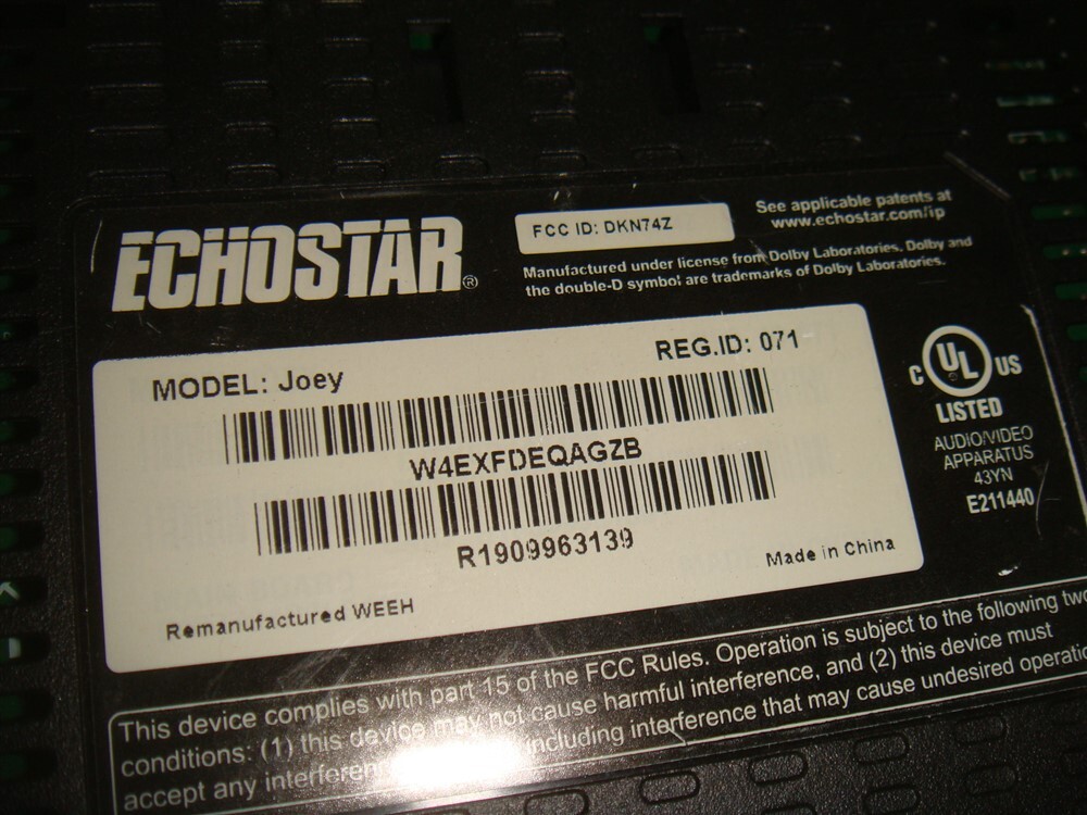 DISH JOEY RECEIVER WITH POWER ADAPTER -READ!