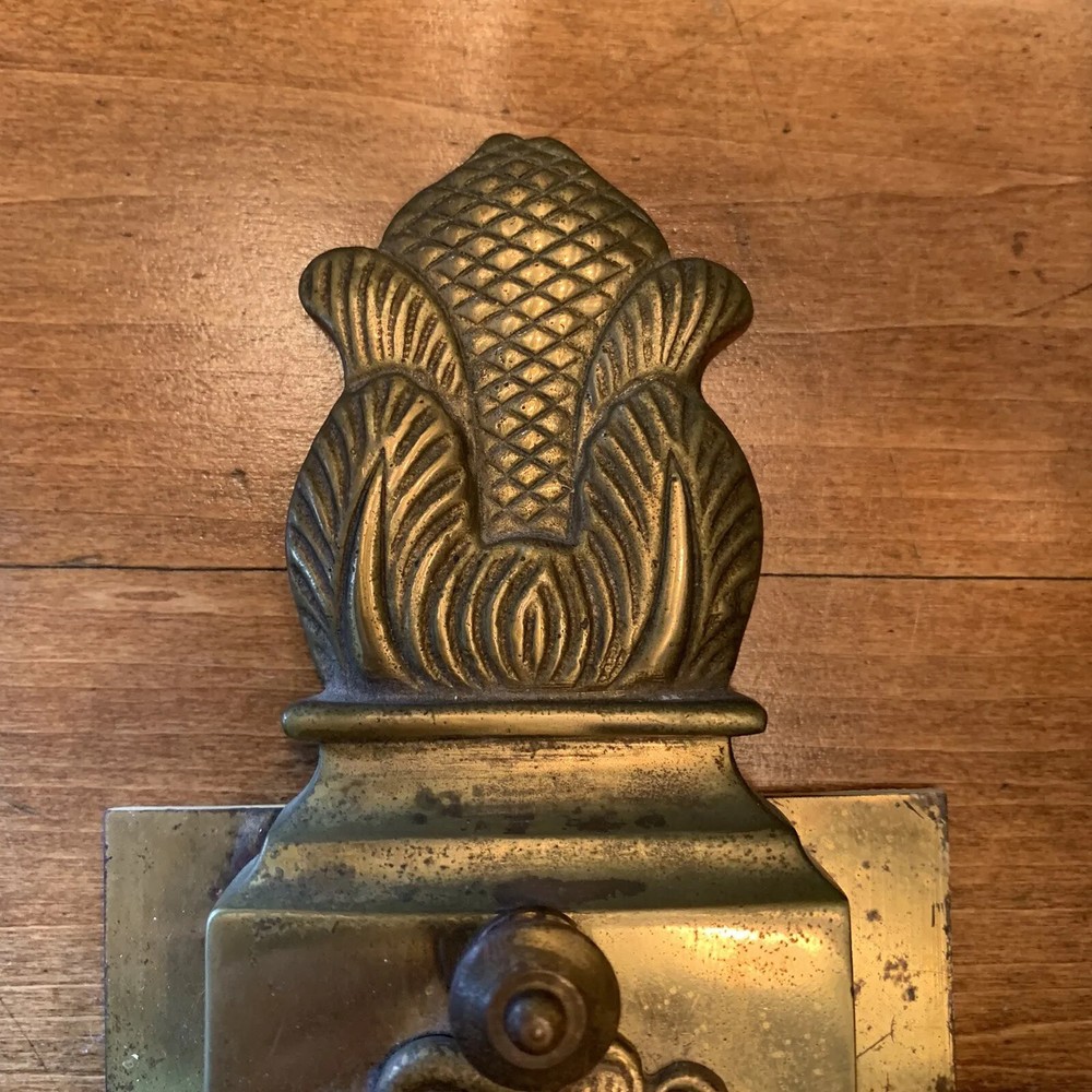 Antique Double Lamp Wall Sconce Dark Olive / Brass