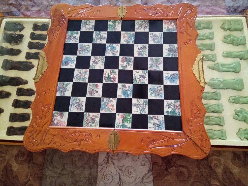 Ornate Asian vintage Chess Set